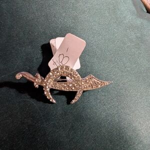 Mason Silver-Tone Rhinestone Sword Brooch